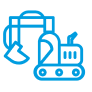 Blue icon depicting a construction vehicle in Charleston SC