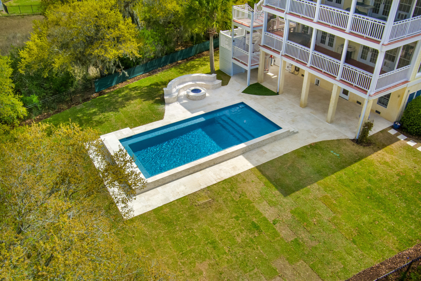Custom Pool Charleston Drone Shot